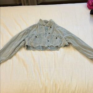 POL Light Blue Cropped Jean Jacket
